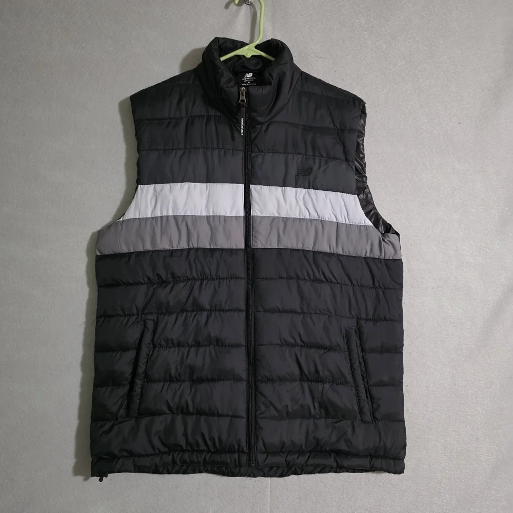 New Balance Mens Colorblock Puffer Tech Vest Water/Wind Resistant Size Medium